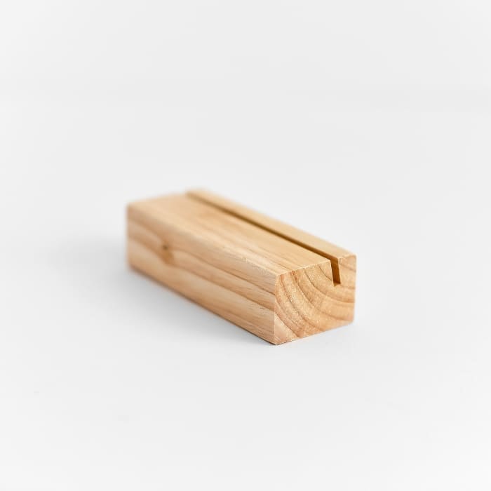 A sideview of a 3.5 inch wide by 1.5 inch deep Wood Block from Parabo Press.