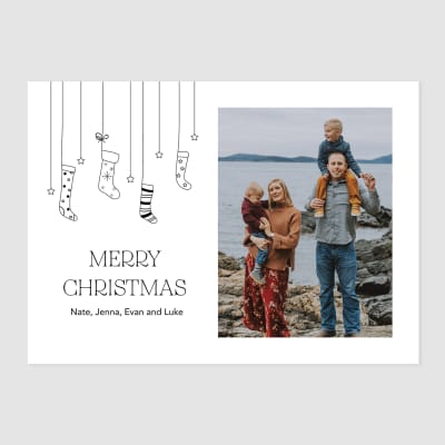 Simple Trio Personalized Christmas Cards